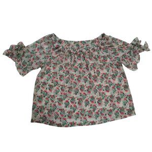 Floral Off-The-Shoulder Top With Ruffled Sleeves By Max Studio London.